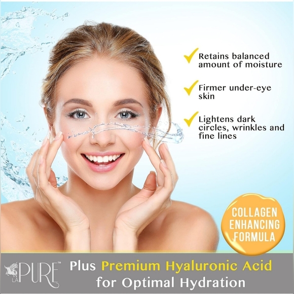 PURE 24k GOLD under Eye Patches Dark Circles Puffy Bags Wrinkle Treatment Mask - Picture 2 of 10